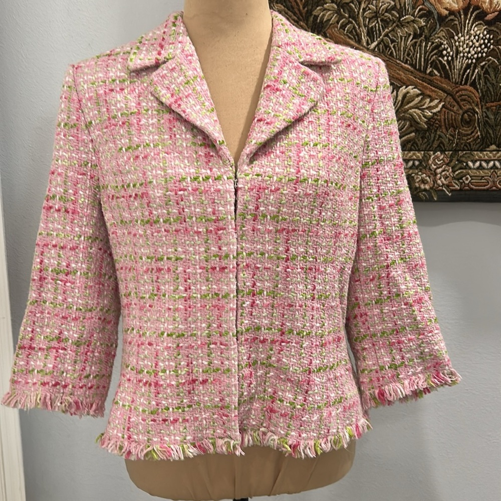 Caslon Morrison Raw Edge Hook Eye Closure Blazer. Size 14